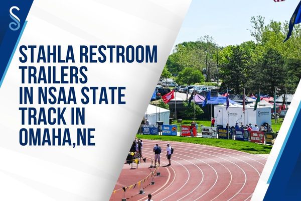 Stahla Restroom Trailers at the NSAA State Track Event 2024