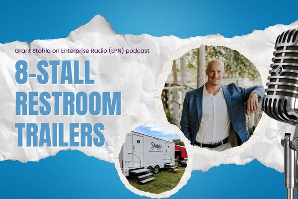 Back on Enterprise Radio: Shining the Spotlight on Our 8-Stall Restroom Trailers!